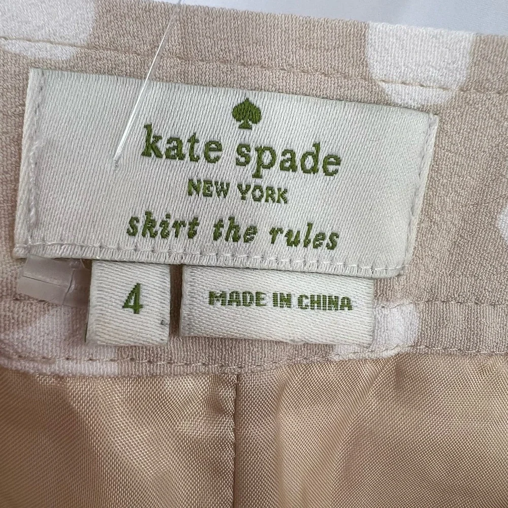 Kate Spade Polka Dot Circle Skirt Beige Size‎ 4
